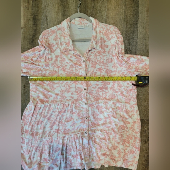 New Directions Pink and White High Low Dress - Picture 7 of 10